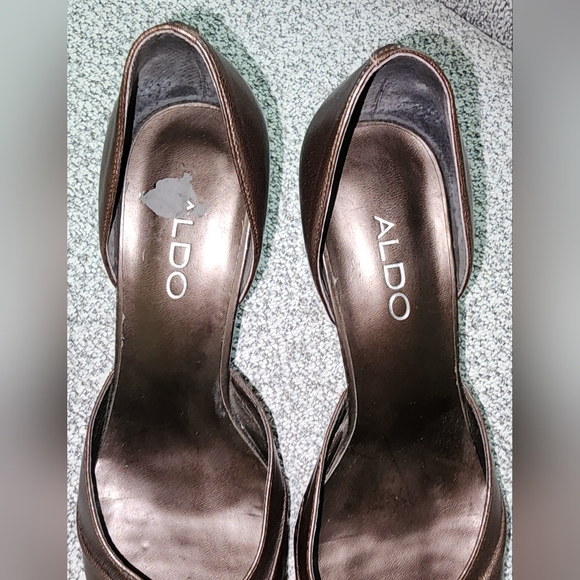 Aldo | Metallic Brown | Izzy Knot |Leather | Pointed Toe | Kitten Heels | Size 8 - Picture 9 of 12
